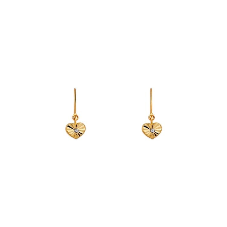 NEW 14K YELLOW GOLD DANGLING D/C HEART STUD EARRING: NEW 14K YELLOW GOLD DANGLING D/C HEART STUD EARRING DANGLING D/C HEART STUD EARRING NEW 14K YELLOW GOLD Width: Approx. 10mm Apx WEIGHT: 2g