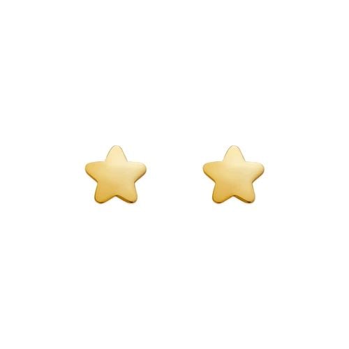NEW 14K YELLOW GOLD HIGH POLISHED STAR STUD EARRINGS: NEW 14K YELLOW GOLD HIGH POLISHED STAR STUD EARRINGS HIGH POLISHED STAR STUD EARRINGS NEW 14K YELLOW GOLD Width: Approx. 6.5x6mm AVERAGE Apx WEIGHT: 2g