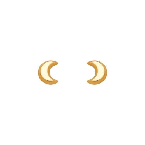 NEW 14K YELLOW GOLD HIGH POLISHED MOON STUD EARRINGS: NEW 14K YELLOW GOLD HIGH POLISHED MOON STUD EARRINGS HIGH POLISHED MOON STUD EARRINGS NEW 14K YELLOW GOLD Width: Approx. 5x6mm AVERAGE Apx WEIGHT: 2g