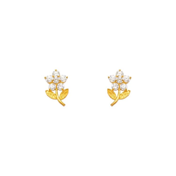 NEW 14K YELLOW GOLD FLOWER STUD EARRINGS: NEW 14K YELLOW GOLD FLOWER STUD EARRINGS FLOWER STUD EARRINGS NEW 14K YELLOW GOLD Width: Approx. 6x9mm Apx WEIGHT: 2g