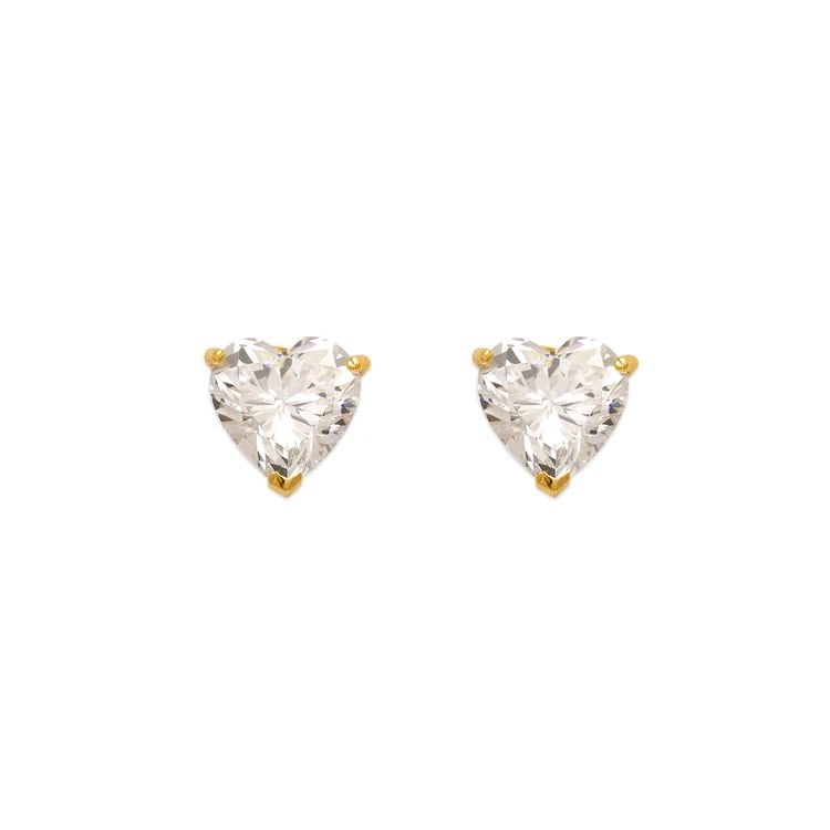 NEW 14K YELLOW GOLD HEART CUT STUD EARRINGS: NEW 14K YELLOW GOLD HEART CUT STUD EARRINGS HEART CUT STUD EARRINGS NEW 14K YELLOW GOLD Width: Approx. 8x8mm Apx WEIGHT: 2g