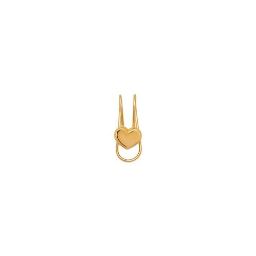 NEW 14K YELLOW GOLD HIGH POLISHED HEART CUFF EARRING (1 of 2)