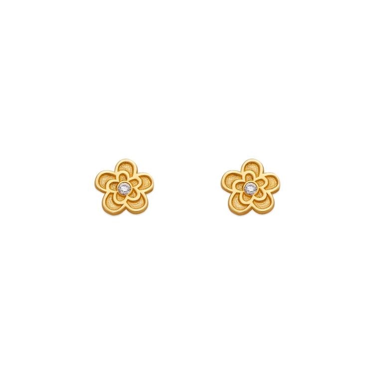 NEW 14K YELLOW GOLD FLOWER STUD EARRINGS: NEW 14K YELLOW GOLD FLOWER STUD EARRINGS FLOWER STUD EARRINGS NEW 14K YELLOW GOLD Width: Approx. 5.5X5.5mm Apx WEIGHT: 2g