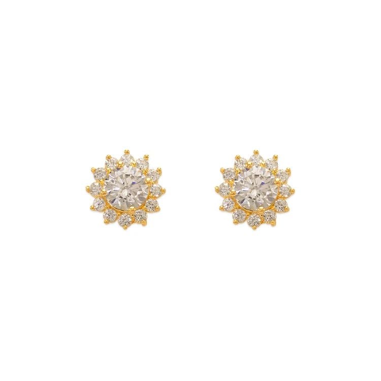 NEW 14K YELLOW GOLD FANCY FLOWER STUD EARRINGS: NEW 14K YELLOW GOLD FANCY FLOWER STUD EARRINGS FANCY FLOWER STUD EARRINGS NEW 14K YELLOW GOLD Width: Approx. 9x9mm Apx WEIGHT: 2g