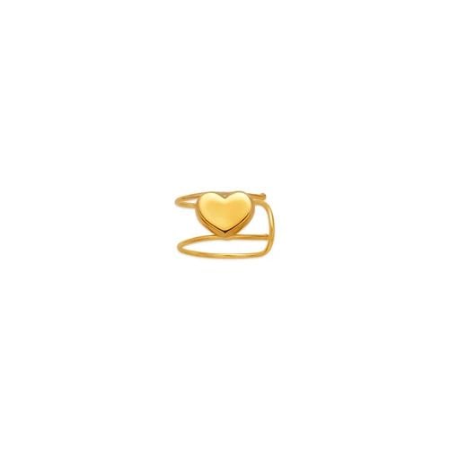 NEW 14K YELLOW GOLD HIGH POLISHED HEART CUFF EARRING (1 of 2)