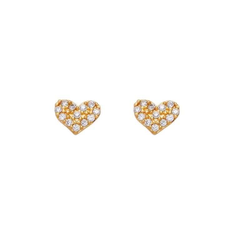 NEW 14K YELLOW GOLD HEART STUD EARRINGS: NEW 14K YELLOW GOLD HEART STUD EARRINGS HEART STUD EARRINGS NEW 14K YELLOW GOLD Width: Approx. 6x5mm Apx WEIGHT: 2g