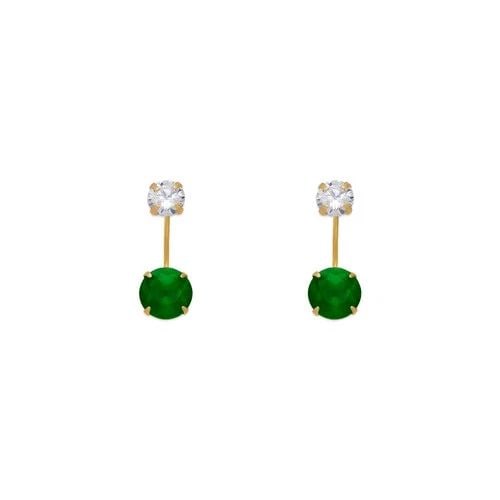 NEW 14K YELLOW GOLD GREEN TELEPHONE STUD EARRINGS (1 of 2)