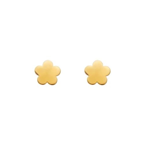 NEW 14K YELLOW GOLD HIGH POLISHED FLOWER STUD EARRINGS: NEW 14K YELLOW GOLD HIGH POLISHED FLOWER STUD EARRINGS HIGH POLISHED FLOWER STUD EARRINGS NEW 14K YELLOW GOLD Width: Approx. 6.5x6.5mm AVERAGE Apx WEIGHT: 2g