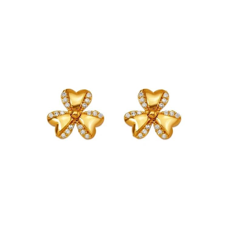 NEW 14K YELLOW GOLD FANCY FLOWER STUD EARRINGS: NEW 14K YELLOW GOLD FANCY FLOWER STUD EARRINGS FANCY FLOWER STUD EARRINGS NEW 14K YELLOW GOLD Width: Approx. 10mm Apx WEIGHT: 2g