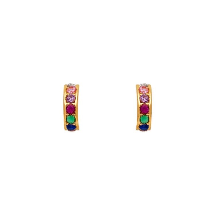 NEW 14K YELLOW GOLD RAINBOW HUGGIES STUD EARRINGS: NEW 14K YELLOW GOLD RAINBOW HUGGIES STUD EARRINGS RAINBOW HUGGIES STUD EARRINGS NEW 14K YELLOW GOLD Width: Approx. 3x9.5mm Apx WEIGHT: 2g