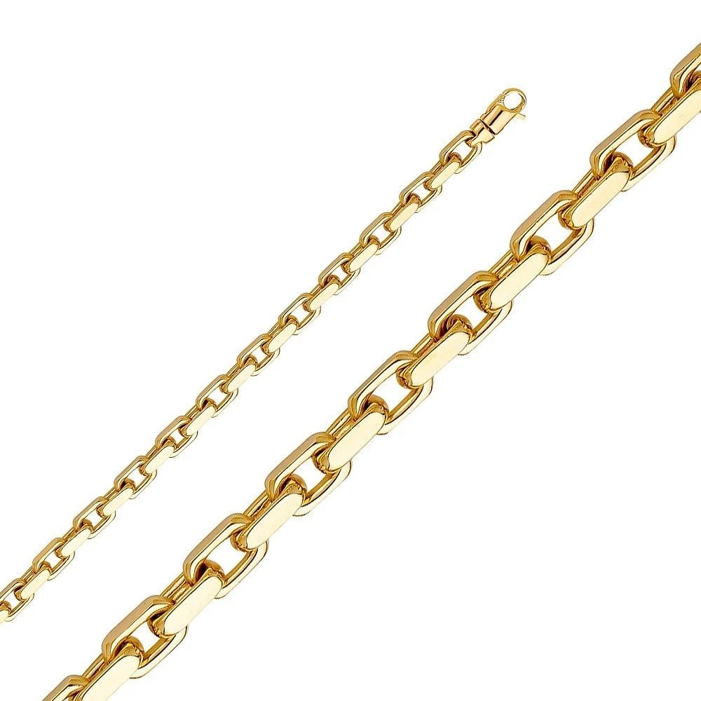 NEW NEW NEW 14K YELLOW GOLD HANDMADE OVAL ROLO CHAIN: 14K YELLOW GOLD HANDMADE OVAL ROLO CHAIN HANDMADE OVAL ROLO CHAIN NEW 14K YELLOW GOLD WIDTH: mm AVERAGE Apx WEIGHT: 84.4g