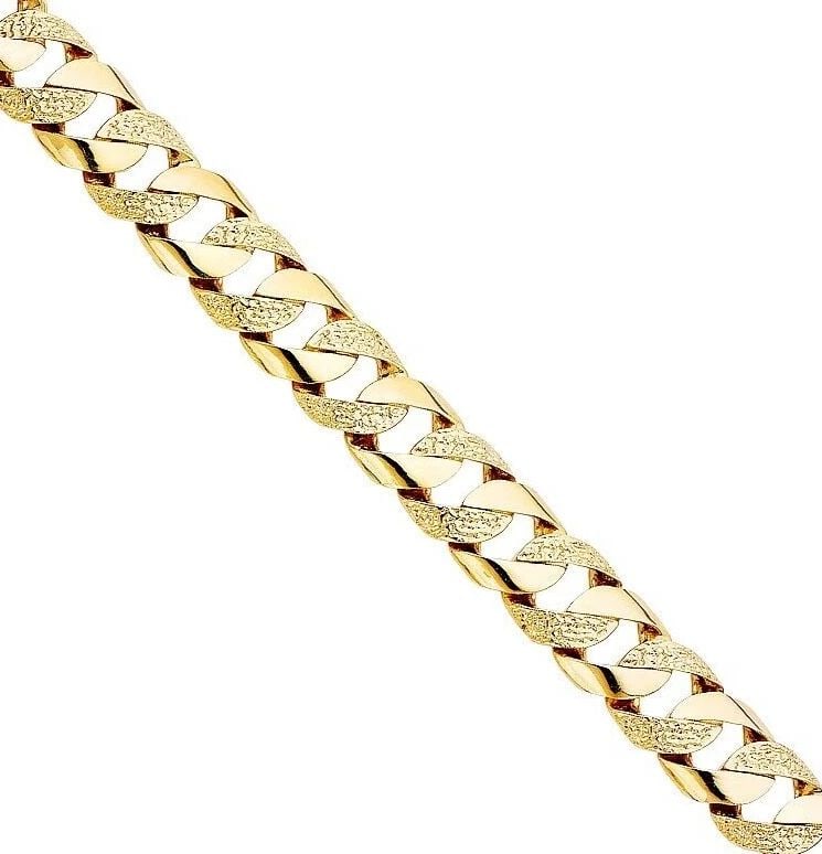 NEW 14K YELLOW GOLD NUGGET CURB LINK BRACELET (1 of 2)