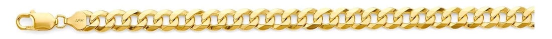 NEW 14K YELLOW GOLD 8MM SOLID BEVELLED CURB CHAIN: 14K YELLOW GOLD 8MM SOLID BEVELLED CURB CHAIN 8MM SOLID BEVELLED CURB CHAIN NEW 14K YELLOW GOLD WIDTH: 8mm AVERAGE Apx WEIGHT: 58.9g