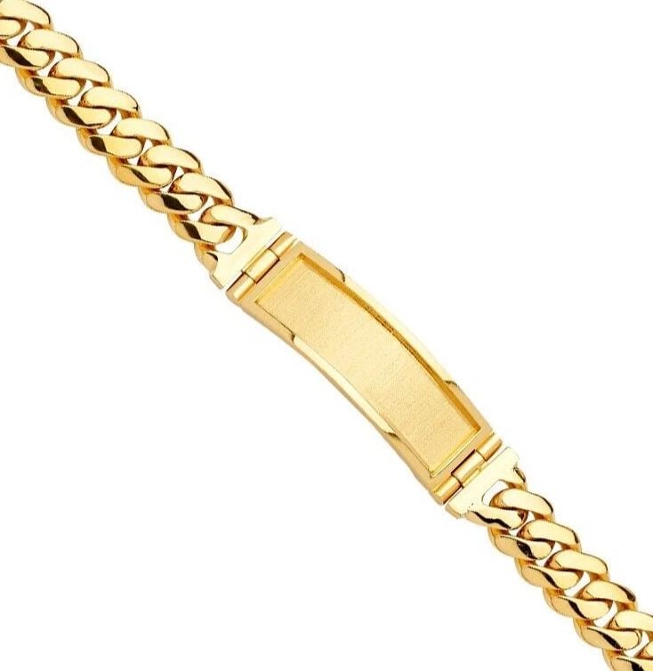 NEW 14K YELLOW GOLD SOLID LINK ID BRACELET: NEW 14K YELLOW GOLD SOLID LINK ID BRACELET SOLID LINK ID BRACELET NEW 14K YELLOW GOLD LENGTH - 8.5in Apx WEIGHT - 66.8g