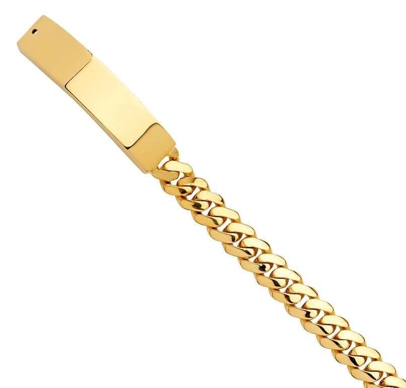 NEW 14K YELLOW GOLD SOLID LINK MILITARY ID BRACELET: NEW 14K YELLOW GOLD SOLID LINK MILITARY ID BRACELET SOLID LINK MILITARY ID BRACELET NEW 14K YELLOW GOLD LENGTH - 8.5in Apx WEIGHT - 63.3g