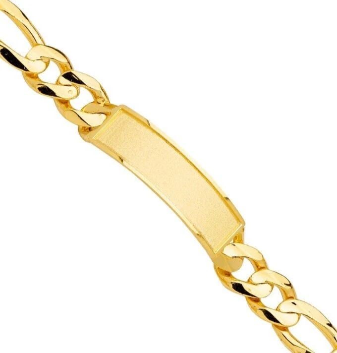 NEW 14K YELLOW GOLD SOLID LINK ID BRACELET: NEW 14K YELLOW GOLD SOLID LINK ID BRACELET SOLID LINK ID BRACELET NEW 14K YELLOW GOLD LENGTH - 8.5in Apx WEIGHT - 55.9g