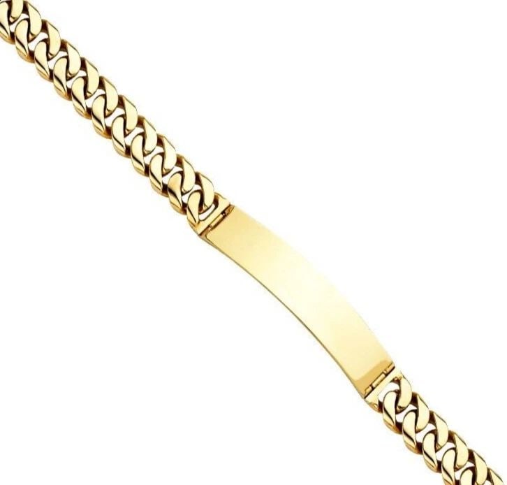 NEW 14K YELLOW GOLD MIAMI CURB LINK ID BRACELET: NEW 14K YELLOW GOLD MIAMI CUBAN LINK ID BRACELET MIAMI CUBAN LINK ID BRACELET NEW 14K YELLOW GOLD LENGTH - 8.5in Apx WEIGHT - 39.2g