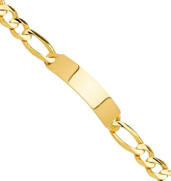 NEW 14K YELLOW GOLD SOLID LINK ID BRACELET: NEW 14K YELLOW GOLD SOLID LINK ID BRACELET SOLID LINK ID BRACELET NEW 14K YELLOW GOLD LENGTH - 8.5in Apx WEIGHT - 38.3g