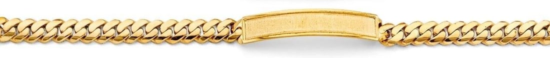 NEW 14K YELLOW GOLD MIAMI CURB LINK FRAME ID BRACELET: NEW 14K YELLOW GOLD MIAMI CUBAN LINK FRAME ID BRACELET MIAMI CUBAN LINK FRAME ID BRACELET NEW 14K YELLOW GOLD LENGTH - 8in Apx WEIGHT - 25.3g