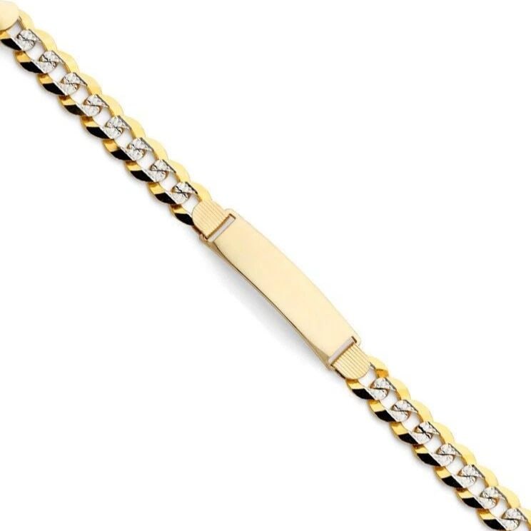 NEW 14K YELLOW GOLD CUBAN WP ID BRACELET: 14K CUBAN 250 WP ID BRACELET CUBAN WP ID BRACELET NEW 14K YELLOW GOLD LENGTH - 8.5in Apx WEIGHT - 25g