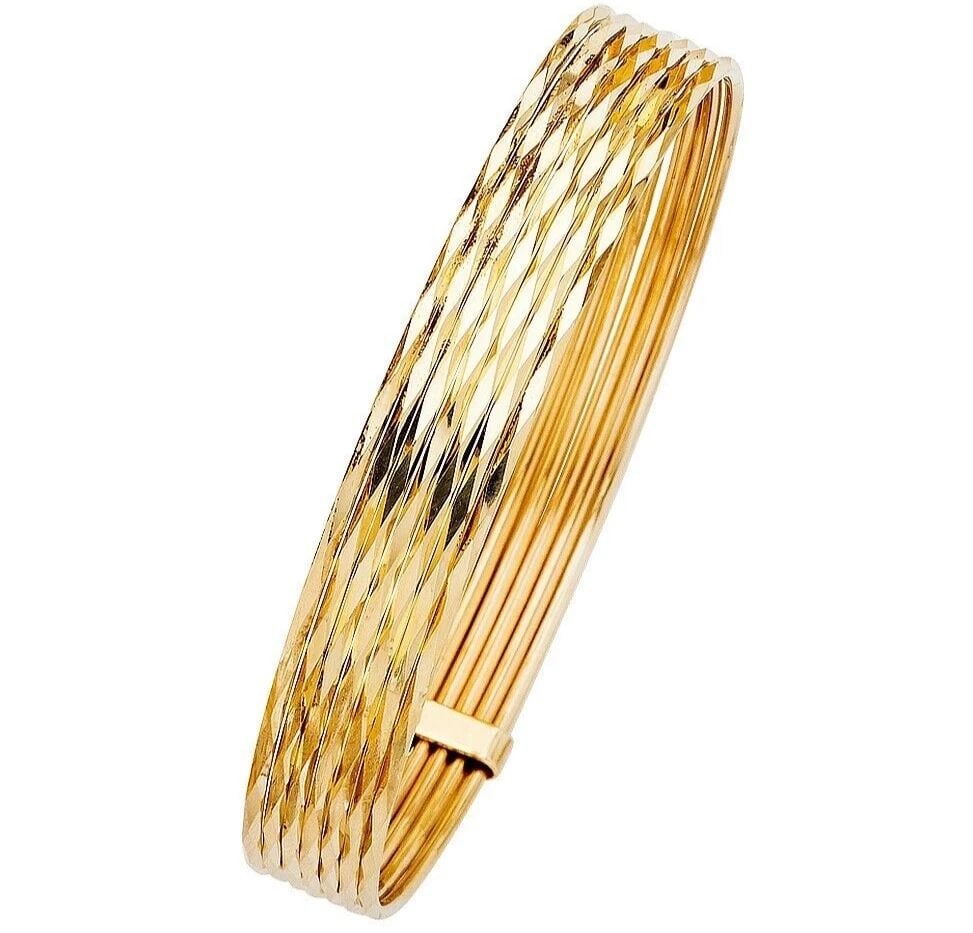 NEW 14K YELLOW GOLD 7DAYS SOLID BANGLE: NEW 14K YELLOW GOLD 7DAYS SOLID BANGLE 7DAYS SOLID BANGLE NEW 14K YELLOW GOLD LENGTH - 7in Apx WEIGHT - 17.7g .