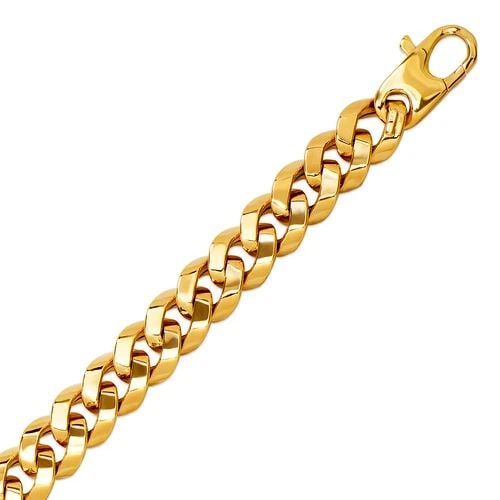 NEW 14K YELLOW GOLD HOLLOW CURB BRACELET (1 of 2)