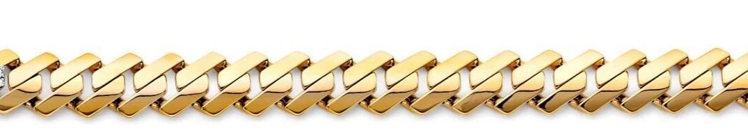 NEW 14K YELLOW GOLD FANCY HOLLOW MONACO BRACELET WITH LOCK (1 of 2)