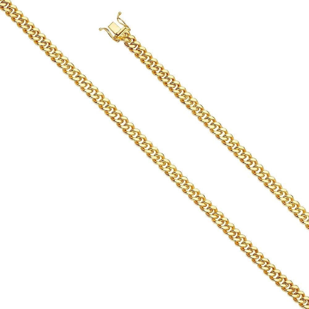 NEW 14K YELLOW GOLD 5.7MM HOLLOW MIAMI CUBAN 150 WITH BOX LOCK CHAIN (1 of 2)