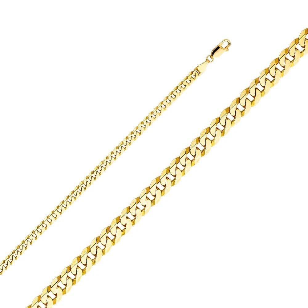 NEW 14K YELLOW GOLD FLAT CUBAN BEVELLED 120 CHAIN (1 of 2)