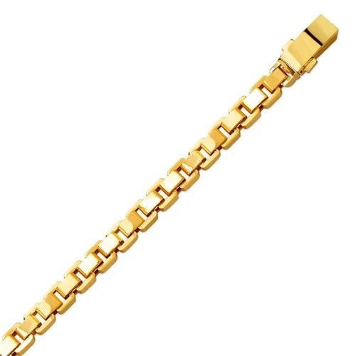 NEW 14K YELLOW GOLD HOLLOW BOX BRACELET (1 of 2)