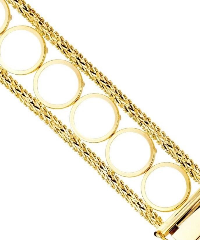 NEW 14K YELLOW GOLD 2 PESOS BOLA BRACELET (1 of 2)