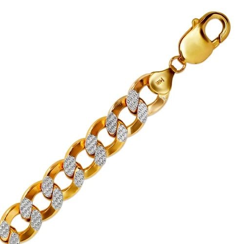 NEW 14K WHITE PAVE GOLD HOLLOW CURB BRACELET: NEW 14K WHITE PAVE GOLD HOLLOW CURB BRACELET HOLLOW CURB BRACELET NEW 14K WHITE PAVE GOLD LENGTH: 8" 8.5" inch AVERAGE Apx WEIGHT: 20.4g
