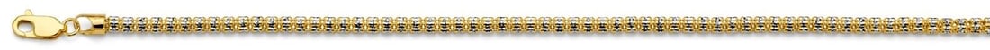 NEW 14K TWO TONE GOLD 5LINE DC BALL WP CHAIN: 14K TWO TONE GOLD 3.3MM 5LINE DC BALL WP CHAIN 3.3MM 5LINE DC BALL WP CHAIN NEW 14K TWO TONE GOLD WIDTH: 3.3mm AVERAGE Apx WEIGHT: 19.1g