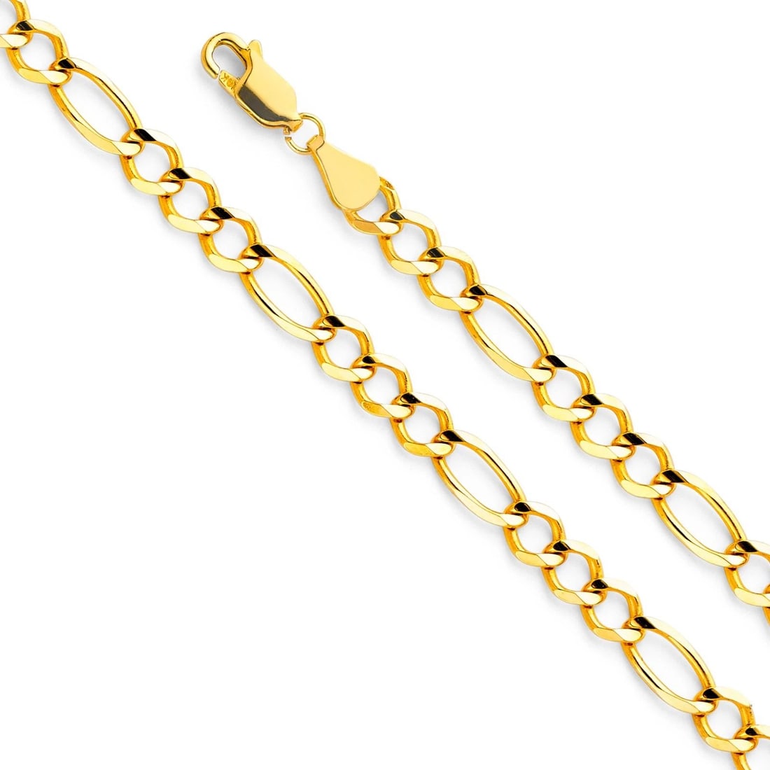 NEW 14K YELLOW GOLD FIGARO 3+1 150 OPEN CHAIN: 14K YELLOW GOLD FIGARO 3+1 150 OPEN CHAIN FIGARO 3+1 150 OPEN CHAIN NEW 14K YELLOW GOLD WIDTH: mm AVERAGE Apx WEIGHT: 17.3g