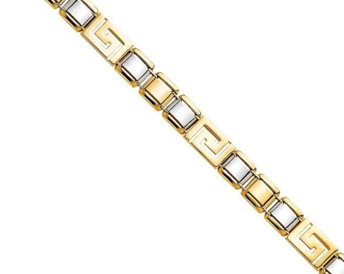 NEW 14K TWO TONE GOLD MEN'S BRACELET (1 of 2)