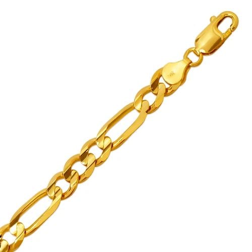 NEW 14K YELLOW GOLD FIGARO FLAT BRACELET: NEW 14K YELLOW GOLD FIGARO FLAT BRACELET FIGARO FLAT BRACELET NEW 14K YELLOW GOLD LENGTH: 8" inch AVERAGE Apx WEIGHT: 17.6g
