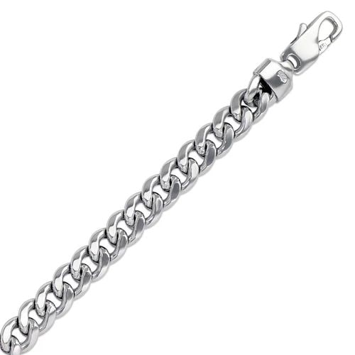 NEW 14K WHITE GOLD HOLLOW MIAMI CURB BRACELET (1 of 2)