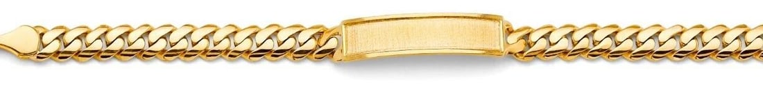 NEW 14K YELLOW GOLD CURB FRAME KID ID BRACELET (1 of 2)