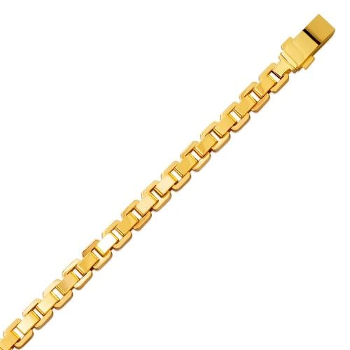 NEW 14K YELLOW GOLD HOLLOW BOX BRACELET (1 of 2)