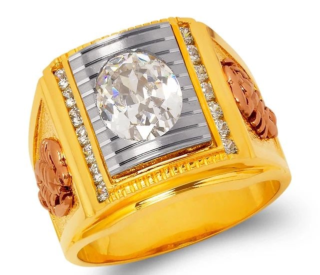 NEW 14K TRICOLOR GOLD MEN'S FANCY SCORPION RING (1 of 2)