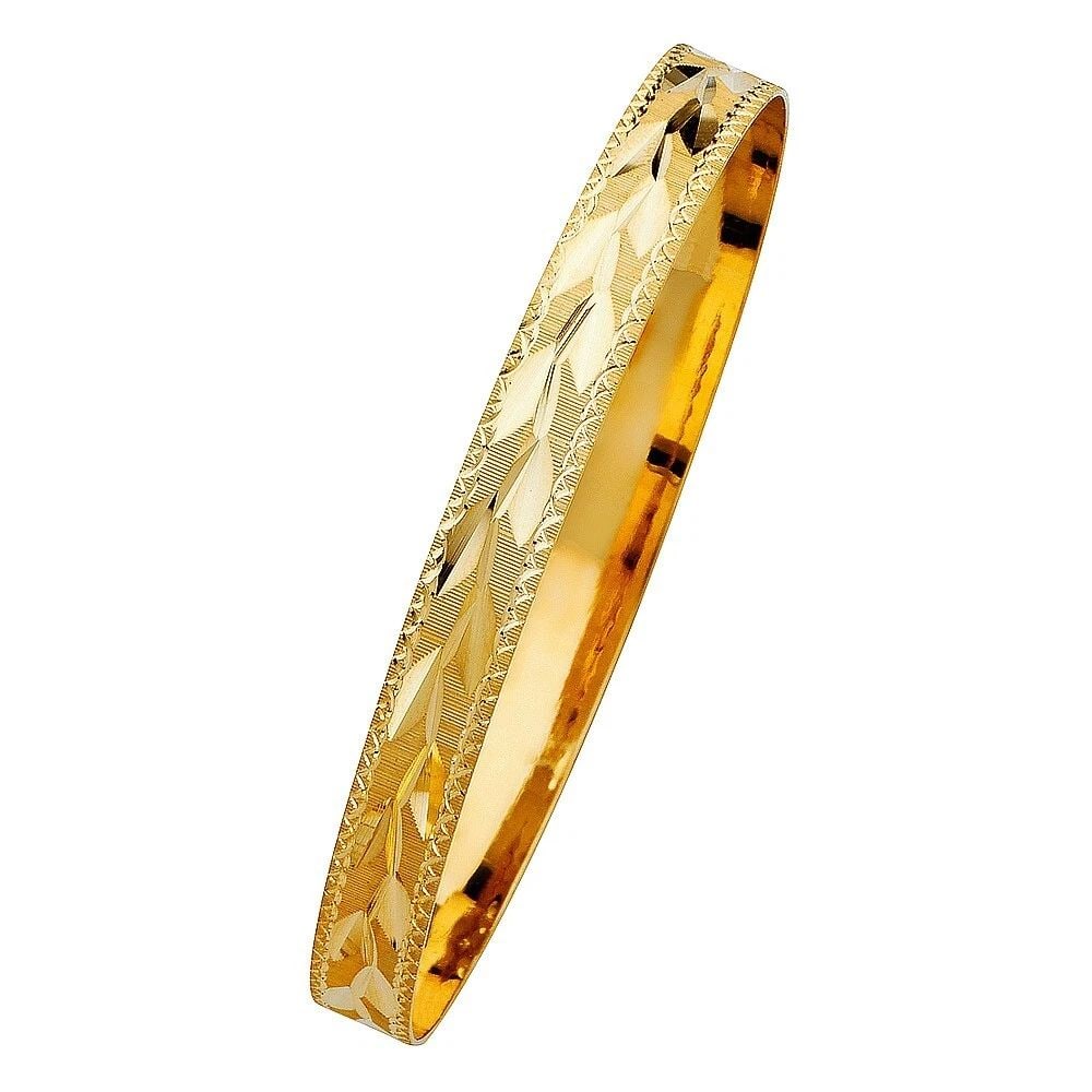 NEW 14K YELLOW GOLD 8MM SOLID BANGLE (1 of 2)