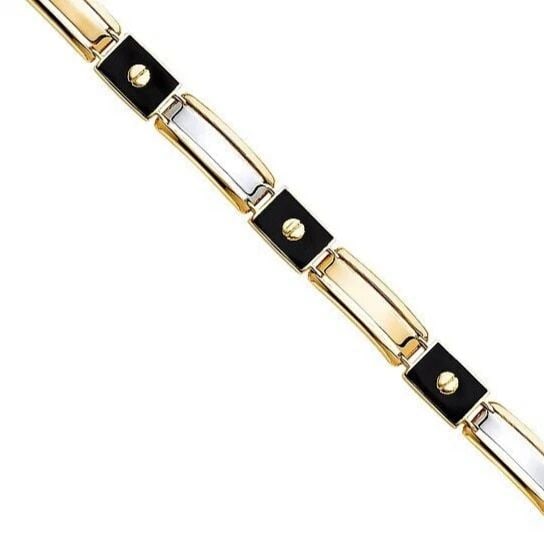 NEW 14K TWO TONE GOLD MEN'S BRACELET (1 of 2)
