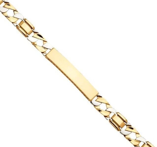 NEW 14K YELLOW GOLD FANCY MEN'S BRACELET (1 of 2)