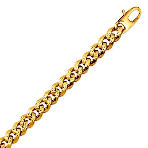 NEW 14K YELLOW GOLD HOLLOW CURB FLORENTINE BRACELET (1 of 2)
