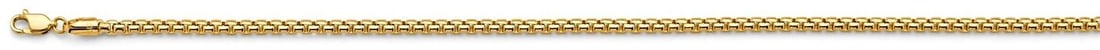 NEW 14K YELLOW GOLD 2.7MM HOLLOW ROUND BOX CHAIN: 14K YELLOW GOLD 2.7MM HOLLOW ROUND BOX CHAIN 2.7MM HOLLOW ROUND BOX CHAIN NEW 14K YELLOW GOLD WIDTH: 2.7mm AVERAGE Apx WEIGHT: 9.5g