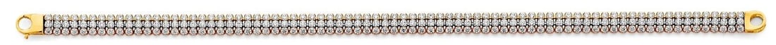 NEW 14K TRI COLOR GOLD 3 LINE TENNIS BRACELET: NEW 14K TRI COLOR GOLD 3 LINE TENNIS BRACELET 3 LINE TENNIS BRACELET NEW 14K TRI COLOR GOLD LENGTH - 7.25in Apx WEIGHT - g