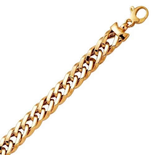 NEW 14K YELLOW GOLD HP DOUBLE LINK CURB BRACELET (1 of 2)