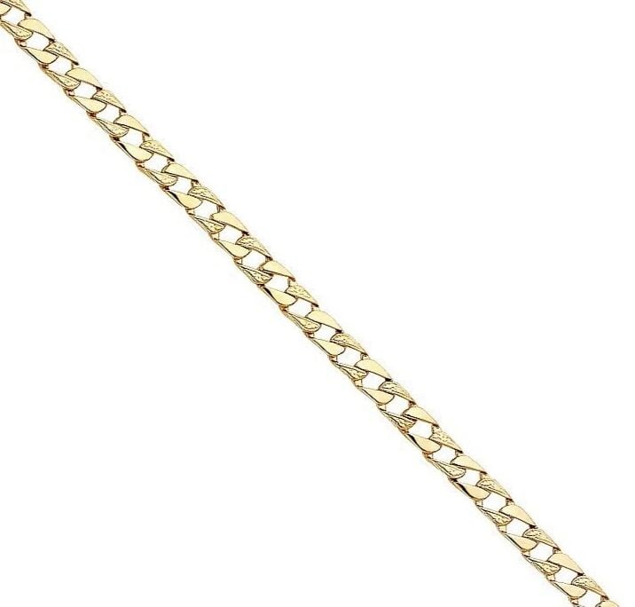 NEW 14K YELLOW GOLD NUGGET CURB LINK BRACELET (1 of 2)