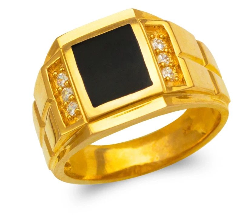 NEW 14K YELLOW GOLD MEN'S FULL CUT ONYX RING: NEW 14K YELLOW GOLD MEN'S FULL CUT ONYX RING MEN'S FULL CUT ONYX RING NEW 14K YELLOW GOLD SIZE Apx: 15mm Apx WEIGHT: 11.5g