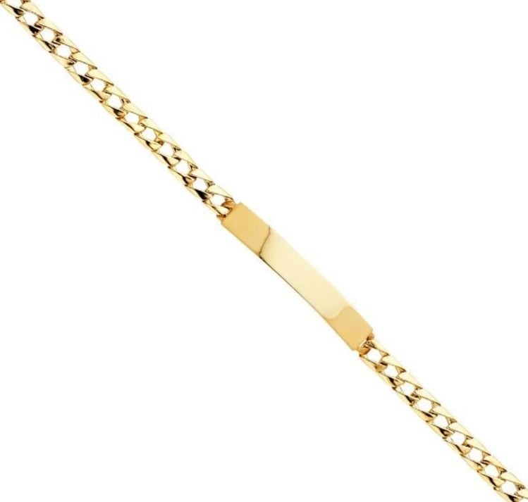 NEW 14K YELLOW GOLD LIGHT CUBAN LINK ID BRACELET: NEW 14K YELLOW GOLD LIGHT CUBAN LINK ID BRACELET LIGHT CUBAN LINK ID BRACELET NEW 14K YELLOW GOLD LENGTH - 8in Apx WEIGHT - 11.4g